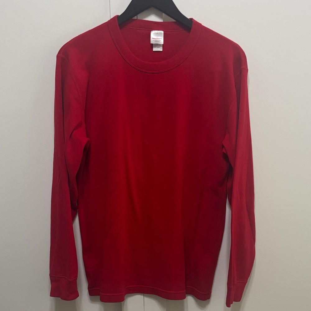Hanna Andersson unisex Red Crewneck Long-Sleeve Organic Cotton Sleep Tee L